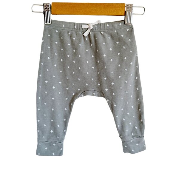 Q By Quincy Mae Organic Cotton Baby Pants Drawstring Sage Green 12-18M Pattern - Picture 1 of 6